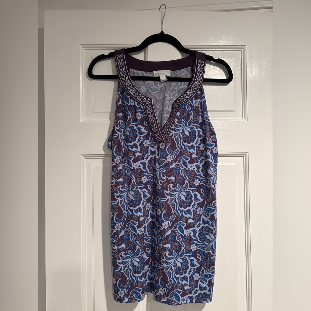 Blue and purple tank 
Polyester and spandex sleeveless